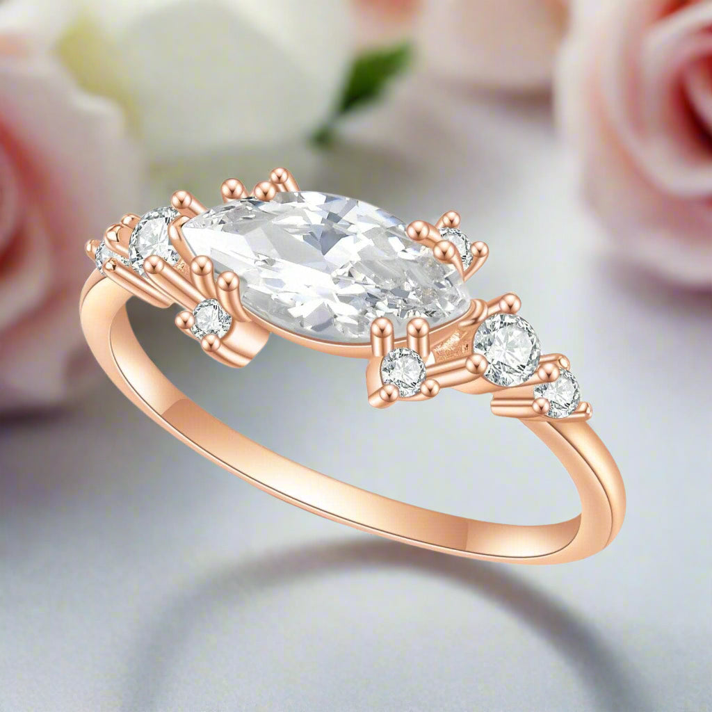 1.25 Ct Pave Marquise Cut Diamond Engagement Ring-Black Diamonds New York