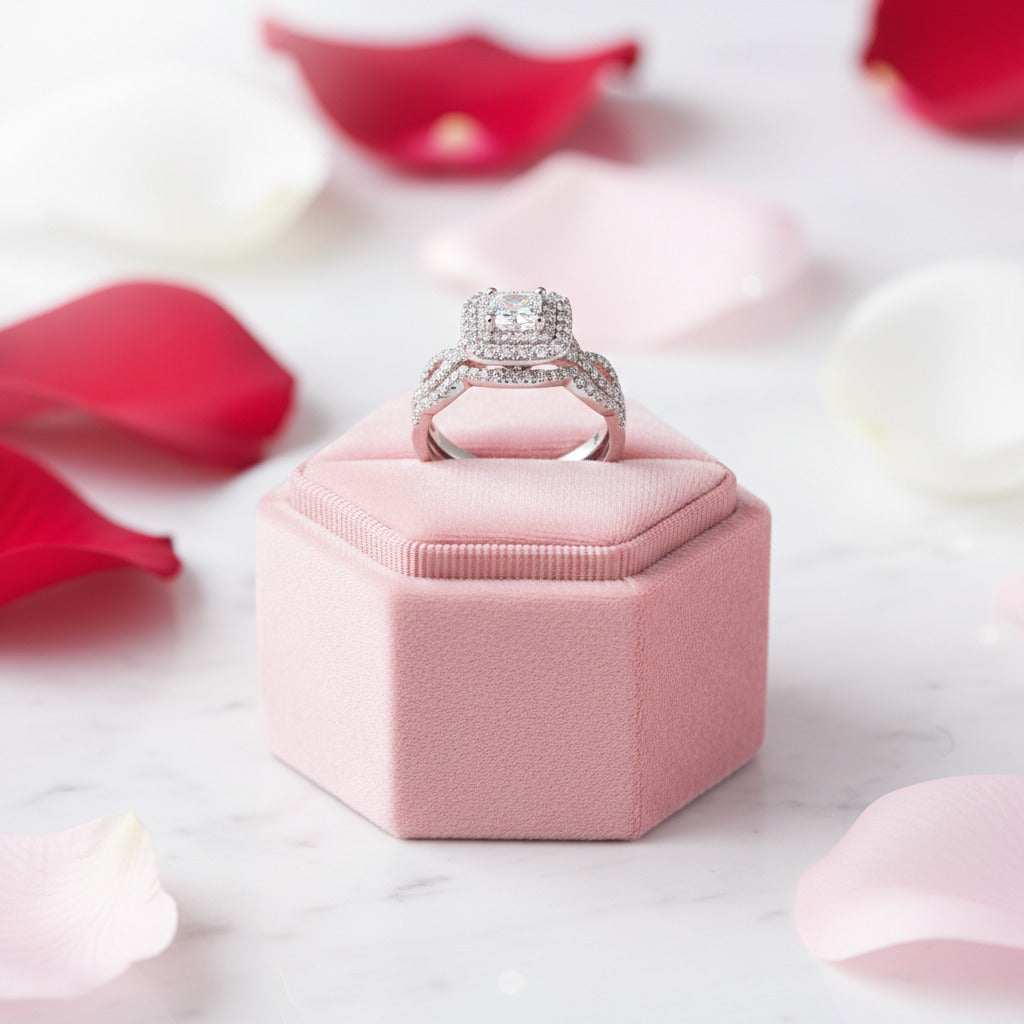 1.3 Ct Princess Cut Diamond Engagement Ring-Black Diamonds New York