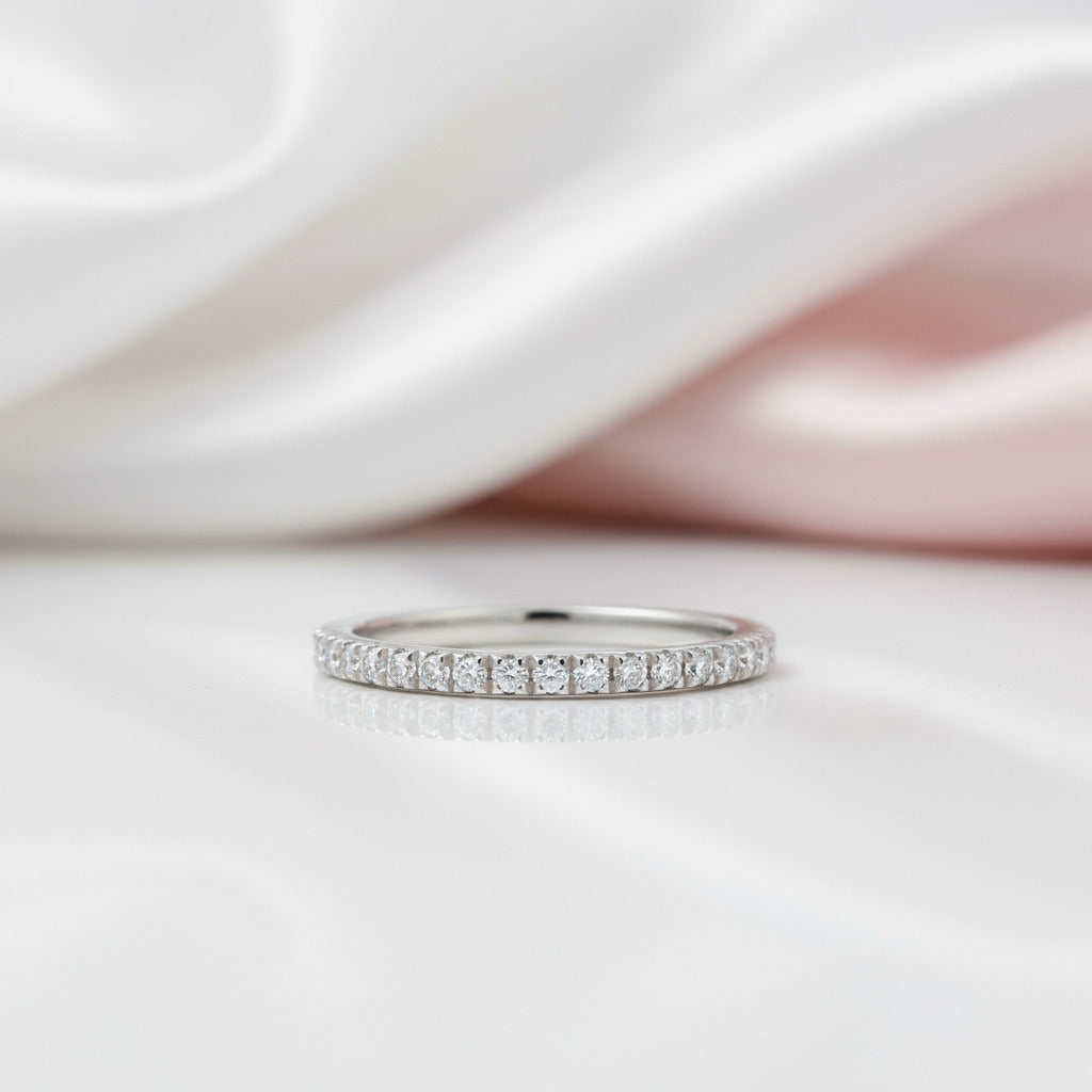 1.3mm Diamond Option Eternity Wedding Band-Black Diamonds New York