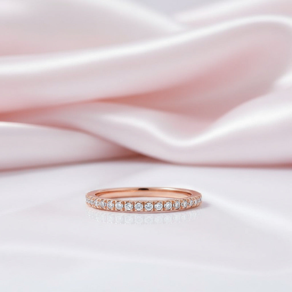 1.3mm Diamond Option Eternity Wedding Band-Black Diamonds New York