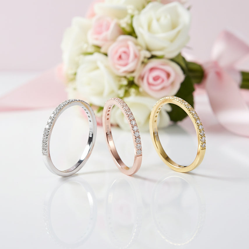 1.3mm Diamond Option Eternity Wedding Band-Black Diamonds New York
