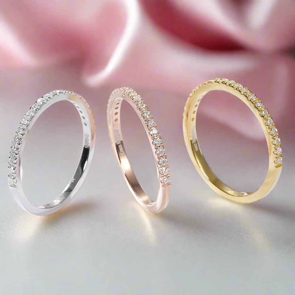 1.3mm Diamond Eternity Wedding Band-Black Diamonds New York