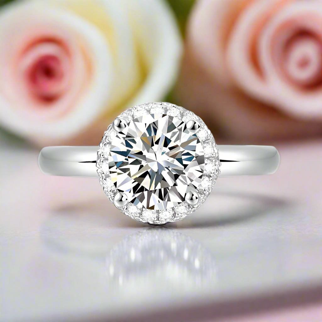 1.5 Carat Diamond Halo Ring-Black Diamonds New York