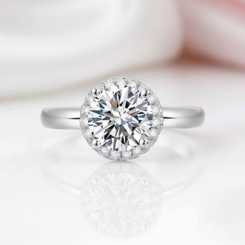 1.5 Carat Diamond Option Halo Ring-Black Diamonds New York