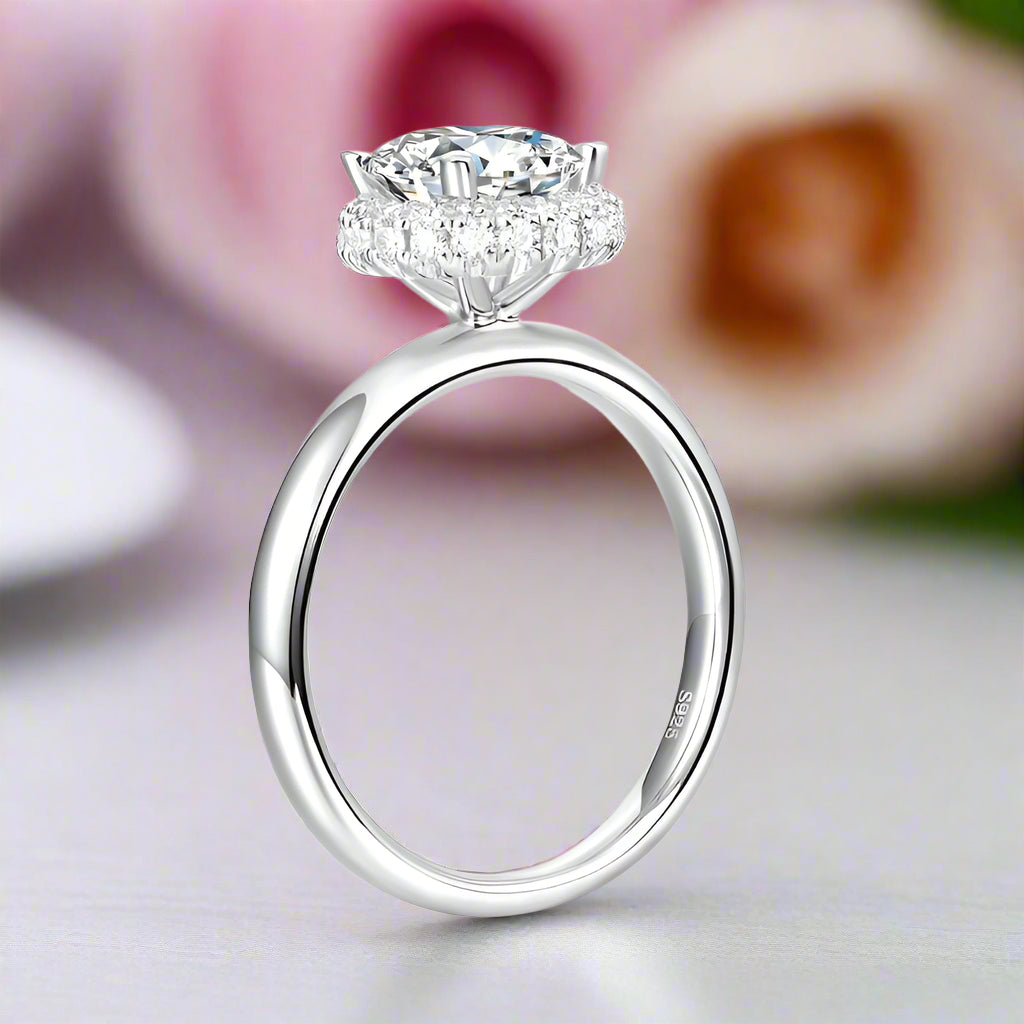 1.5 Carat Diamond Halo Ring-Black Diamonds New York