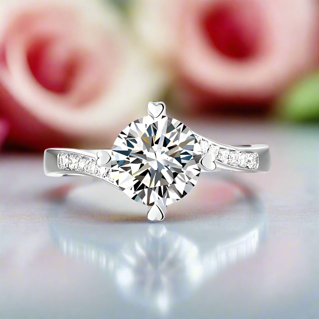 1.5ct Diamond Heart Shape Prong Ring-Black Diamonds New York