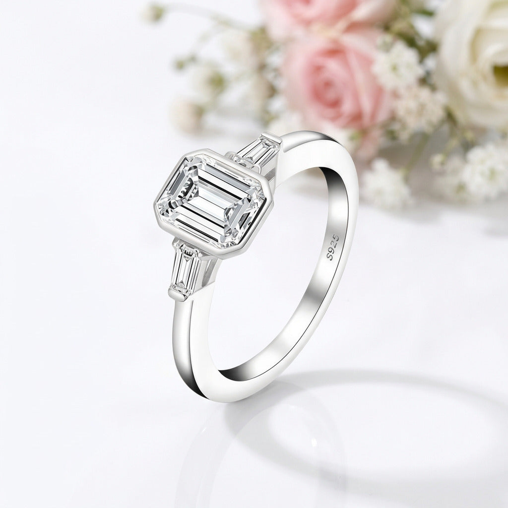 1.5ct Emerald Cut Diamond Option Engagement Ring-Black Diamonds New York