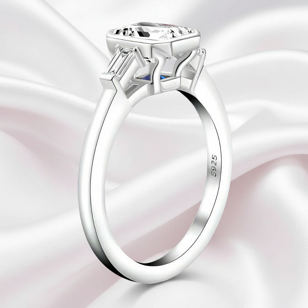 1.5ct Emerald Cut Diamond Engagement Ring-Black Diamonds New York