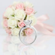 1.5ct Round Cut Diamond Option Heart Shape Prong Ring-Black Diamonds New York