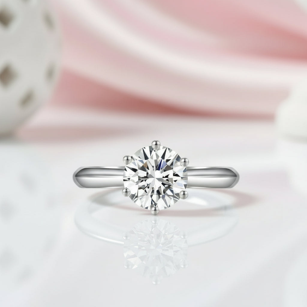 1.5ct Round Diamond Solitaire Ring-Black Diamonds New York