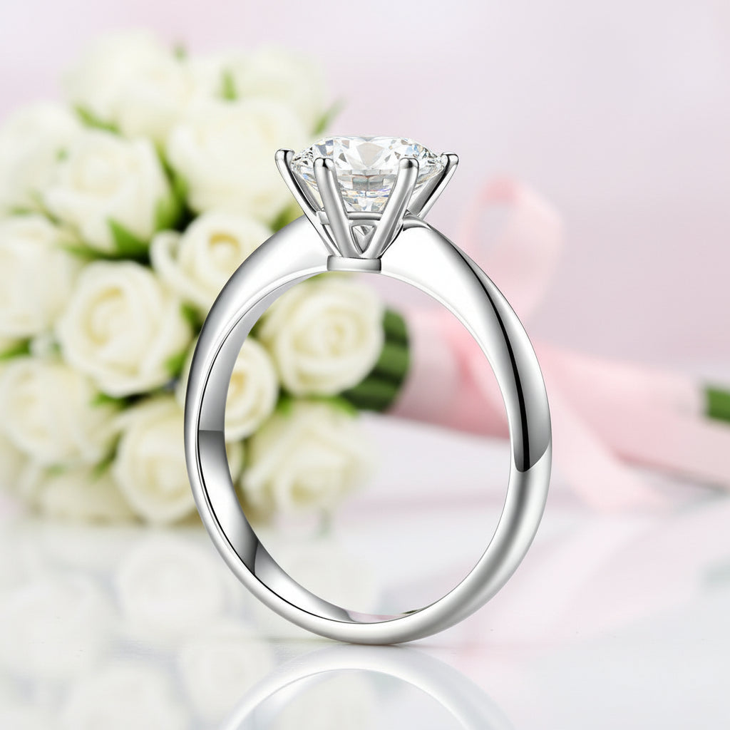 1.5ct Round Diamond Solitaire Ring-Black Diamonds New York