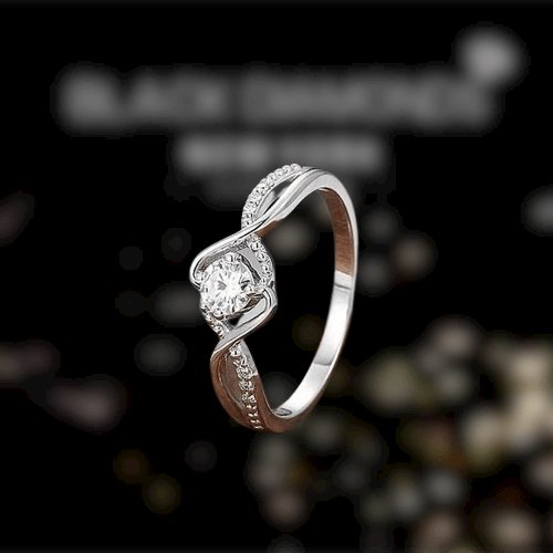 1.0 Carat Round Cut Sona Diamond Twist Promise Ring - Black Diamonds New York