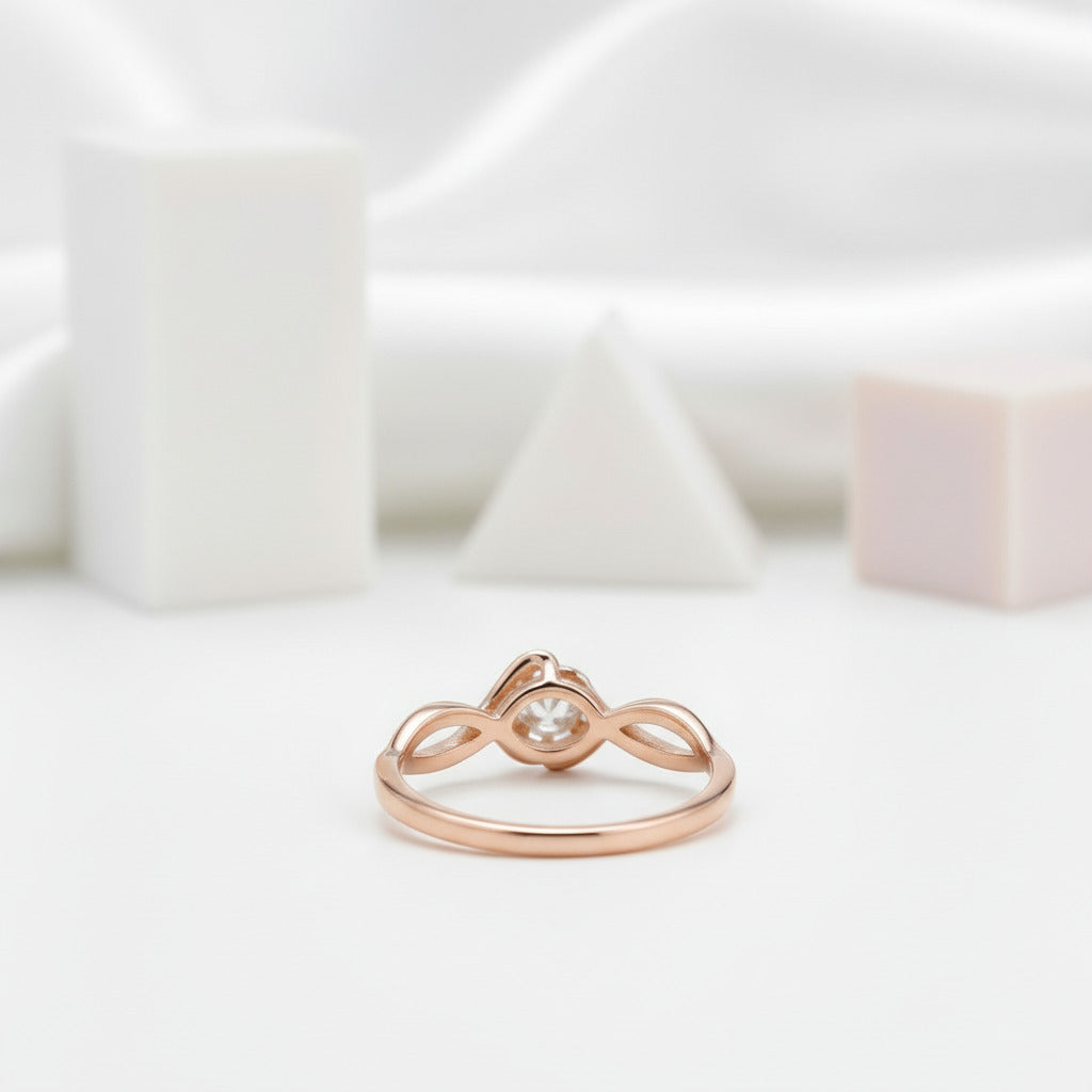 1.0 Carat Round Cut Diamond Twist Promise Ring-Black Diamonds New York