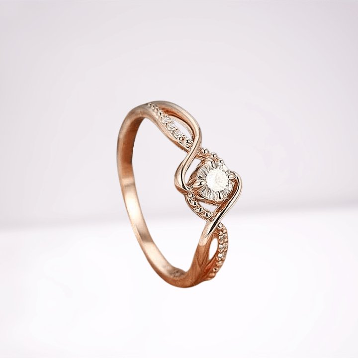 1.0 Carat Round Cut Sona Diamond Twist Promise Ring-Black Diamonds New York