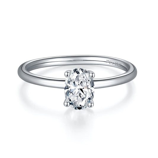 1.0 ct 5*7mm Oval-cut Diamond Engagement Ring-Black Diamonds New York