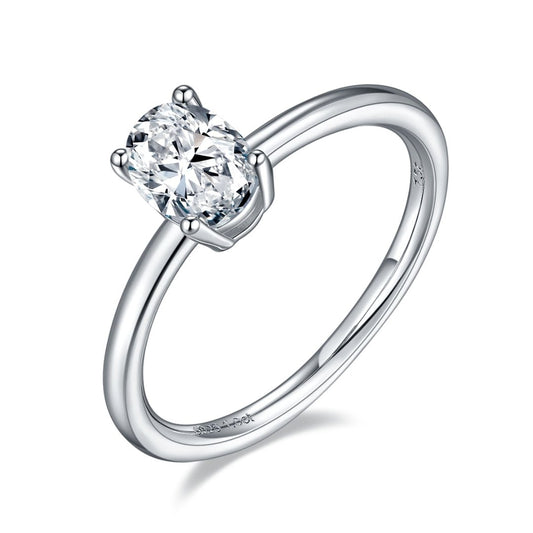 1.0 ct 5*7mm Oval-cut Moissanite Engagement Ring-Black Diamonds New York
