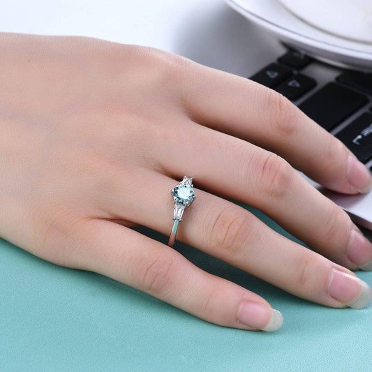 1.0 ct Baguette Round Diamond Engagement Ring-Black Diamonds New York