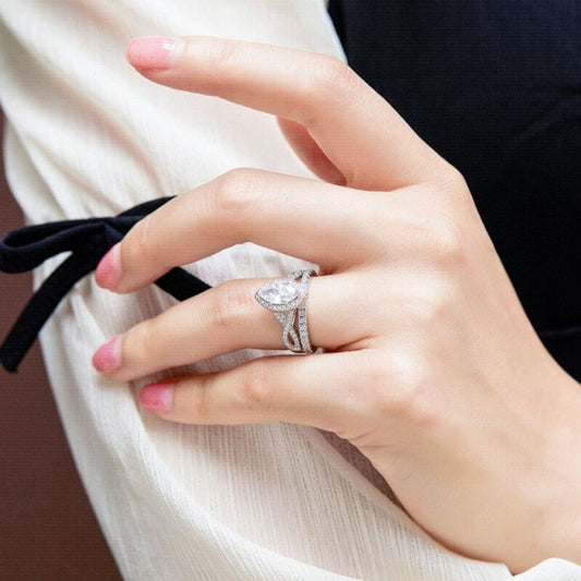 1.0 ct Marquise Cut Diamond White Gold Engagement Ring Set-Black Diamonds New York