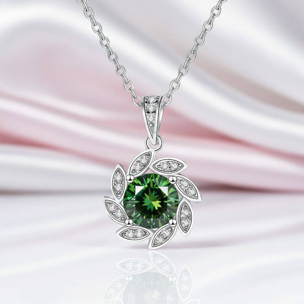 1.0 Ct Round Cut Diamond Option Elegant Flower Design Necklace-Black Diamonds New York