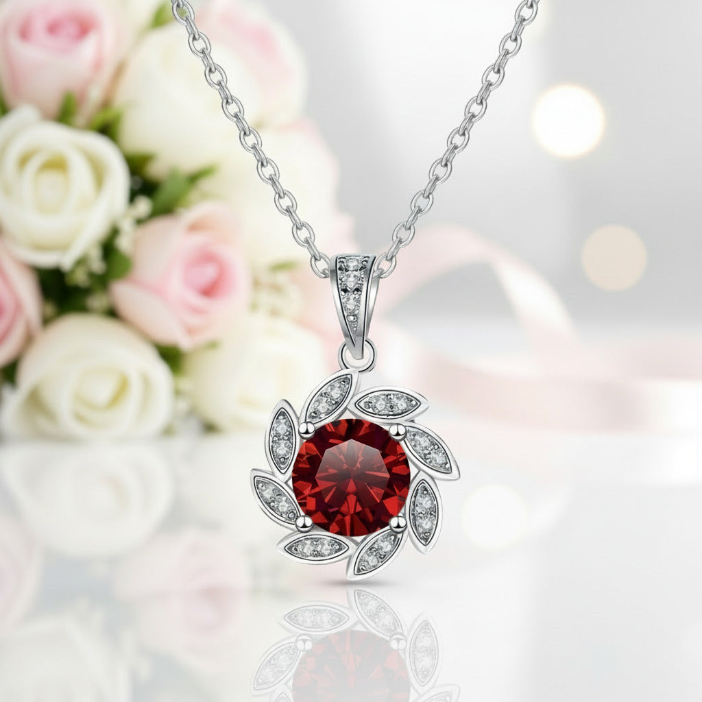 1.0 Ct Round Cut Diamond Elegant Flower Design Necklace-Black Diamonds New York