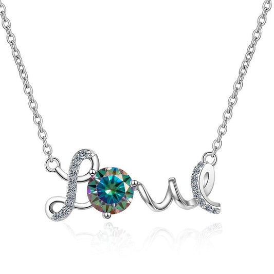 1.0 ct Round Cut Diamond Love Design Necklace-Black Diamonds New York