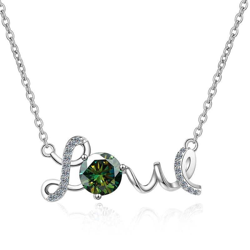 1.0 ct Round Cut Diamond Love Design Necklace-Black Diamonds New York