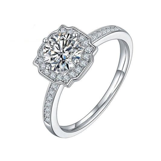 1.0 ct Round Halo Channel Diamond Engagement Ring-Black Diamonds New York