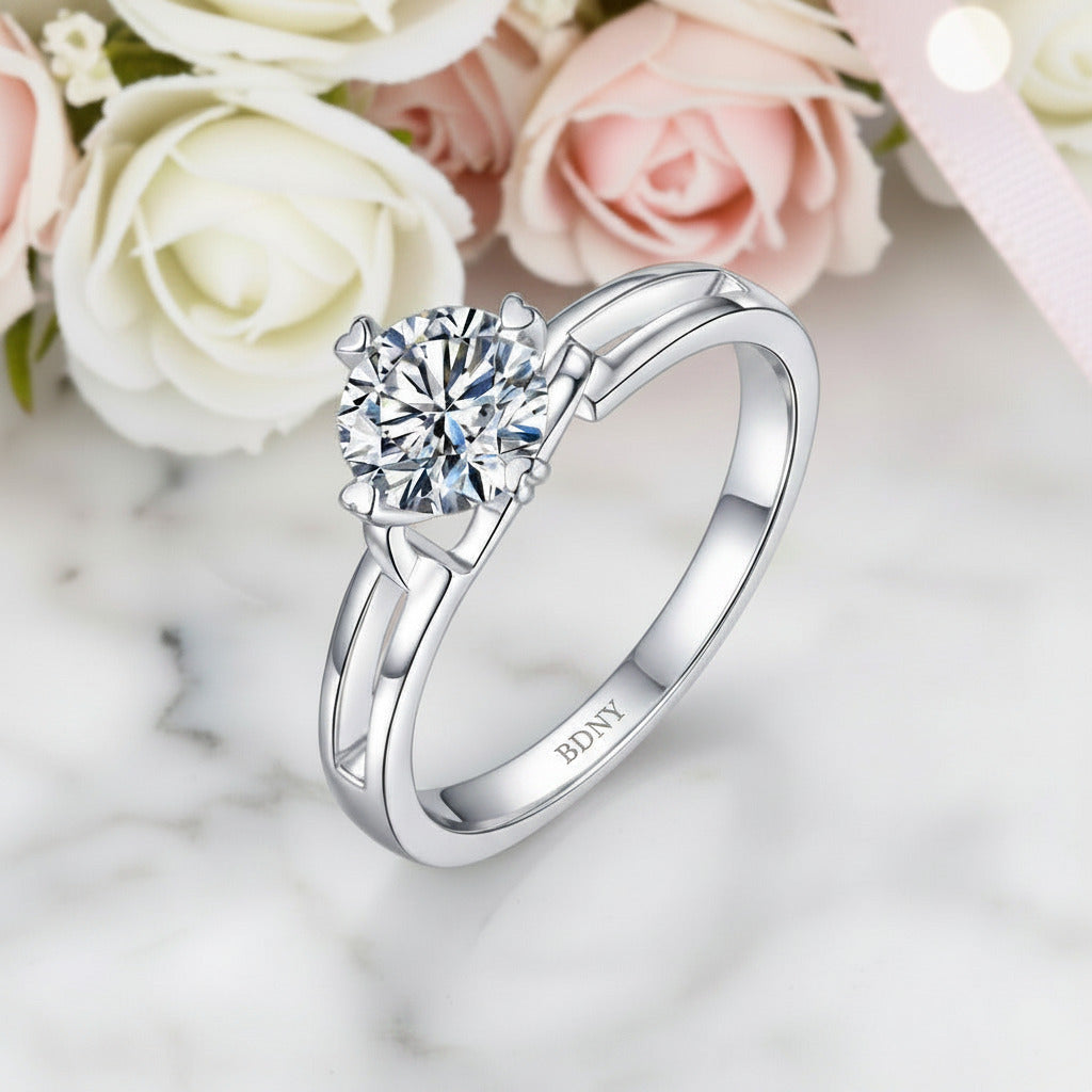 1.0 ct Round Diamond Option Engagement Ring-Black Diamonds New York