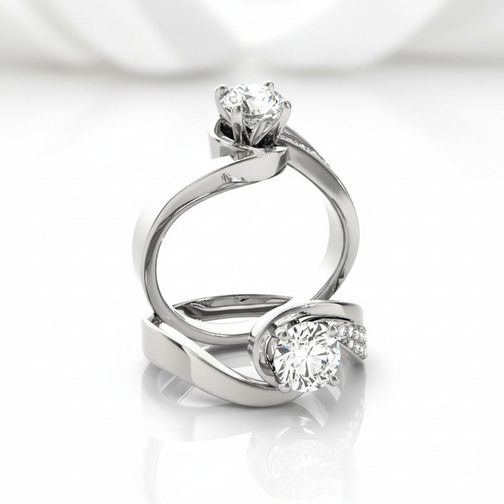 1.0 ct Round Diamond Option Unique Ring Set-Black Diamonds New York