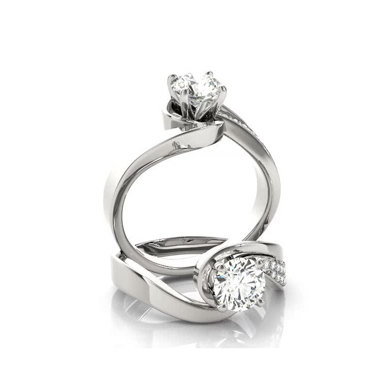 1.0 ct Round Moissanite Unique Ring Set-Black Diamonds New York