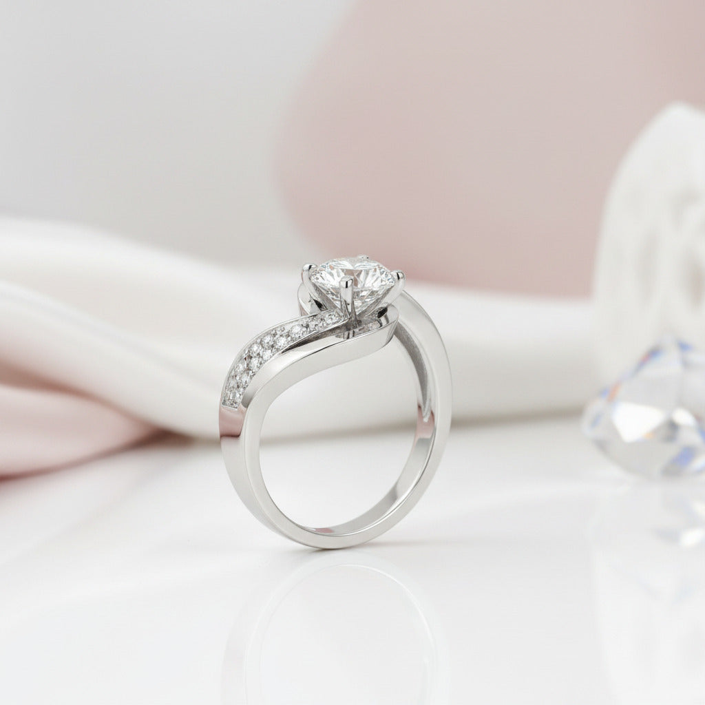 1.0 ct Round Diamond Option Unique Ring Set-Black Diamonds New York
