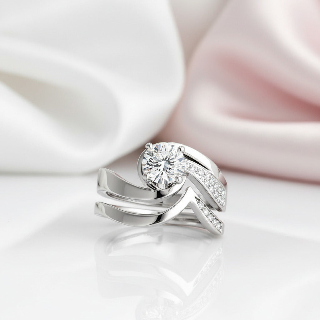 1.0 ct Round Diamond Option Unique Ring Set-Black Diamonds New York
