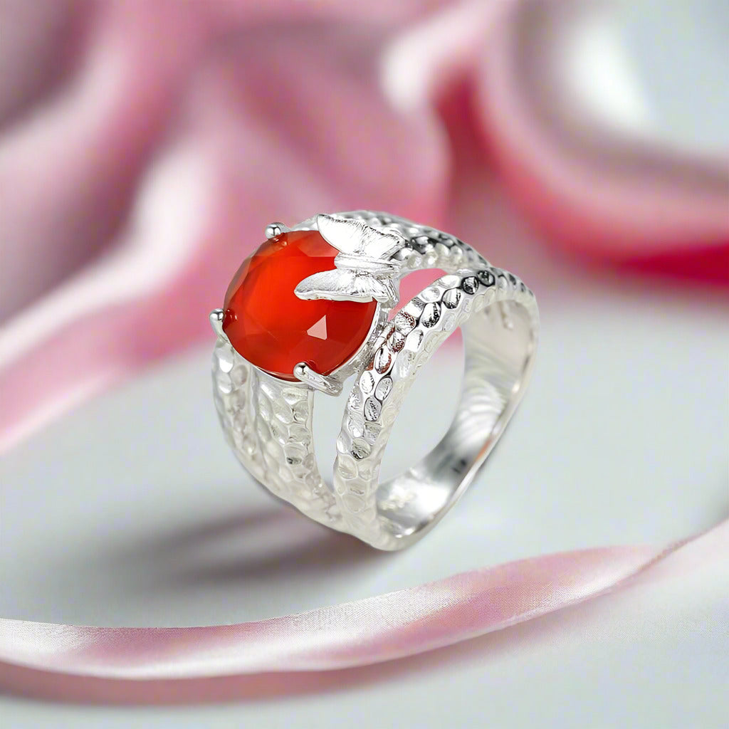 10*12mm Oval Gemstones Handmade Ring-Black Diamonds New York