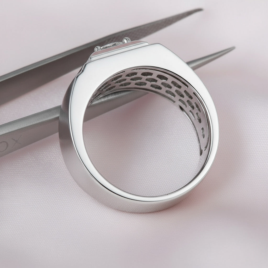 1.0Ct 6.5mm D Color Diamond Ring for Men-Black Diamonds New York