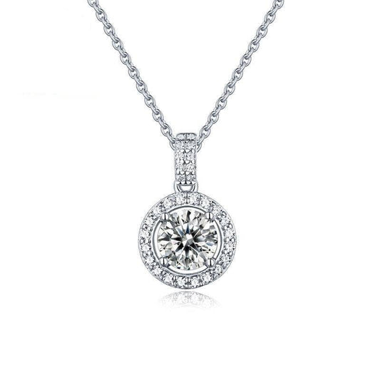 1.0Ct 6.5mm D Color Twinkle Stone Diamond Round Pendant Necklace-Black Diamonds New York