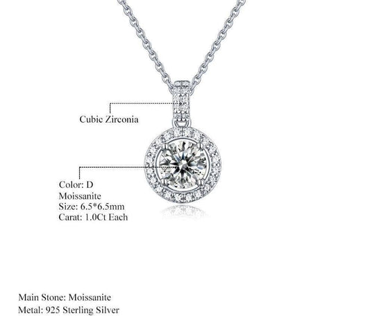 1.0Ct 6.5mm D Color Twinkle Stone Diamond Round Pendant Necklace-Black Diamonds New York