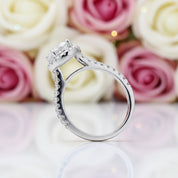 1.0Ct Halo Diamond Engagement Ring-Black Diamonds New York