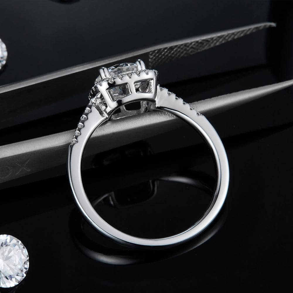 1.0Ct 6.5mm Diamond Engagement Ring-Black Diamonds New York