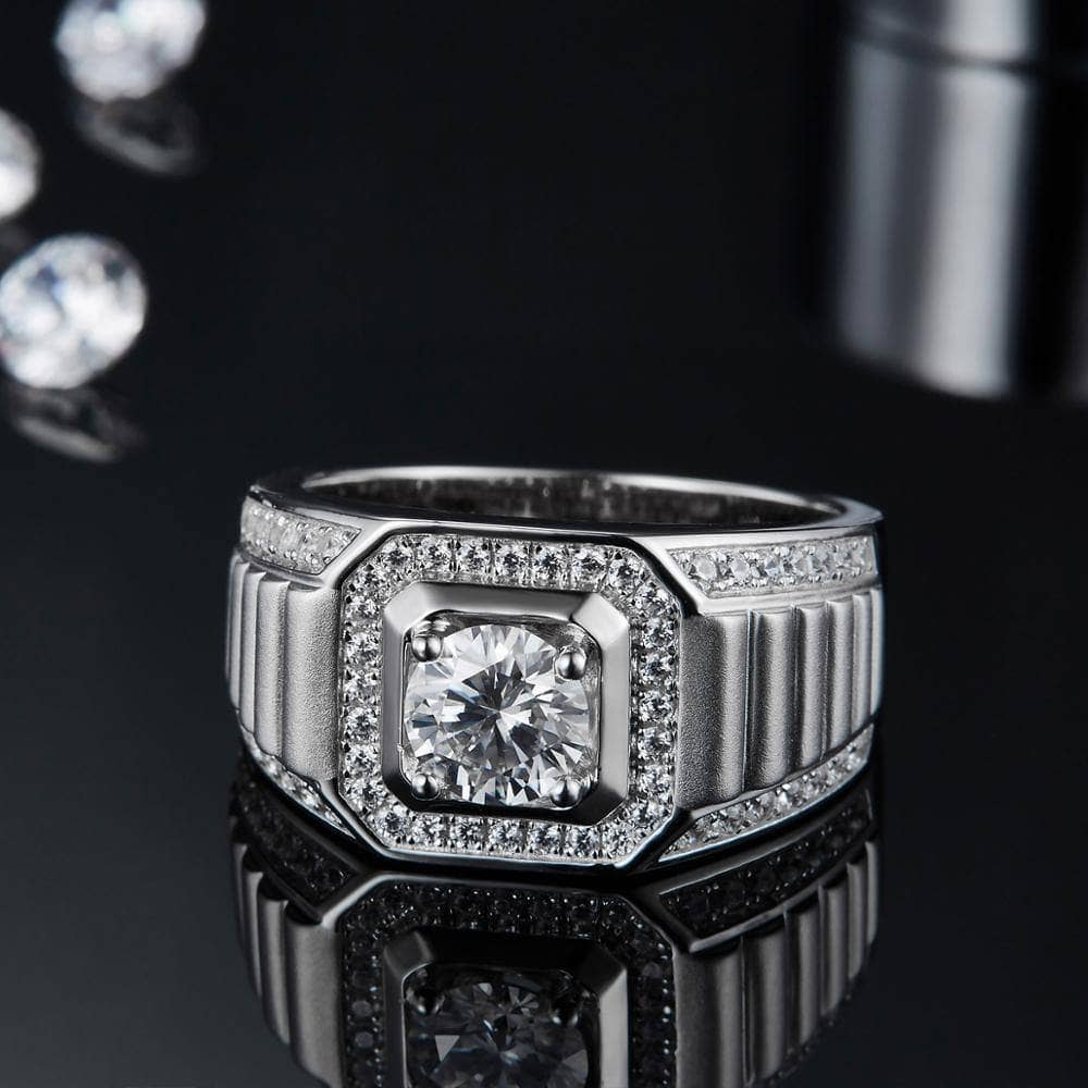 1.0Ct 6.5mm Diamond Men's Wedding Ring-Black Diamonds New York