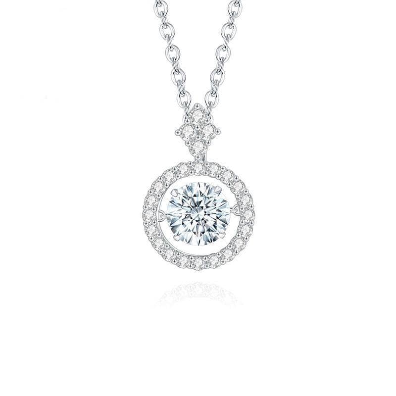 1.0ct 6.5mm Moissanite Diamond Necklace with Twinkle Setting-Black Diamonds New York