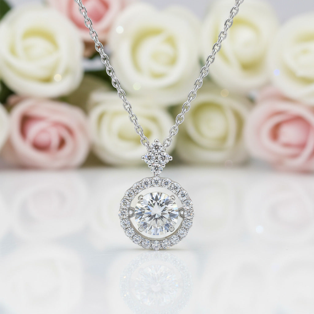 1.0 Ct Round Diamond Necklace with Twinkle Setting-Black Diamonds New York