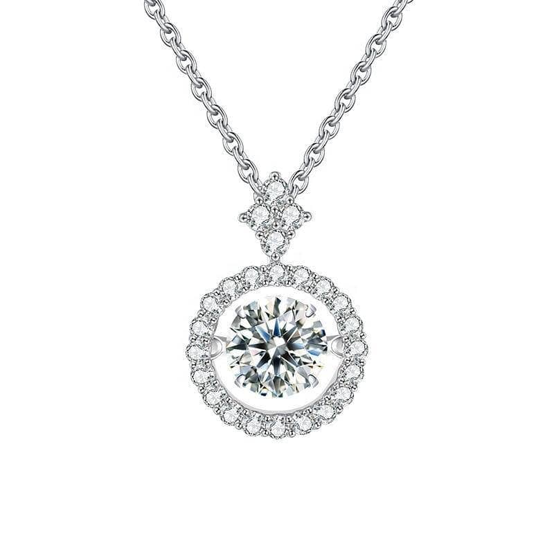1.0ct 6.5mm Moissanite Diamond Necklace with Twinkle Setting-Black Diamonds New York