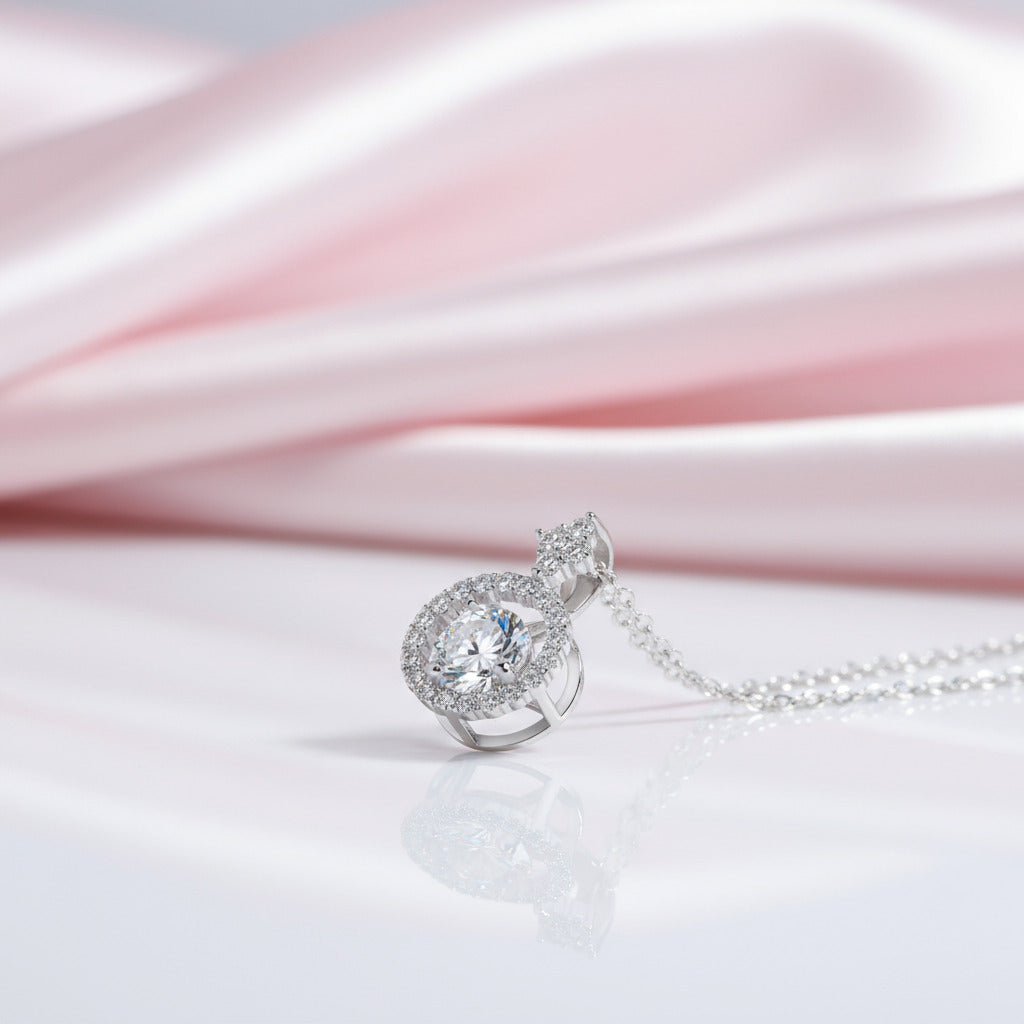 1.0 Ct Round Diamond Necklace with Twinkle Setting-Black Diamonds New York