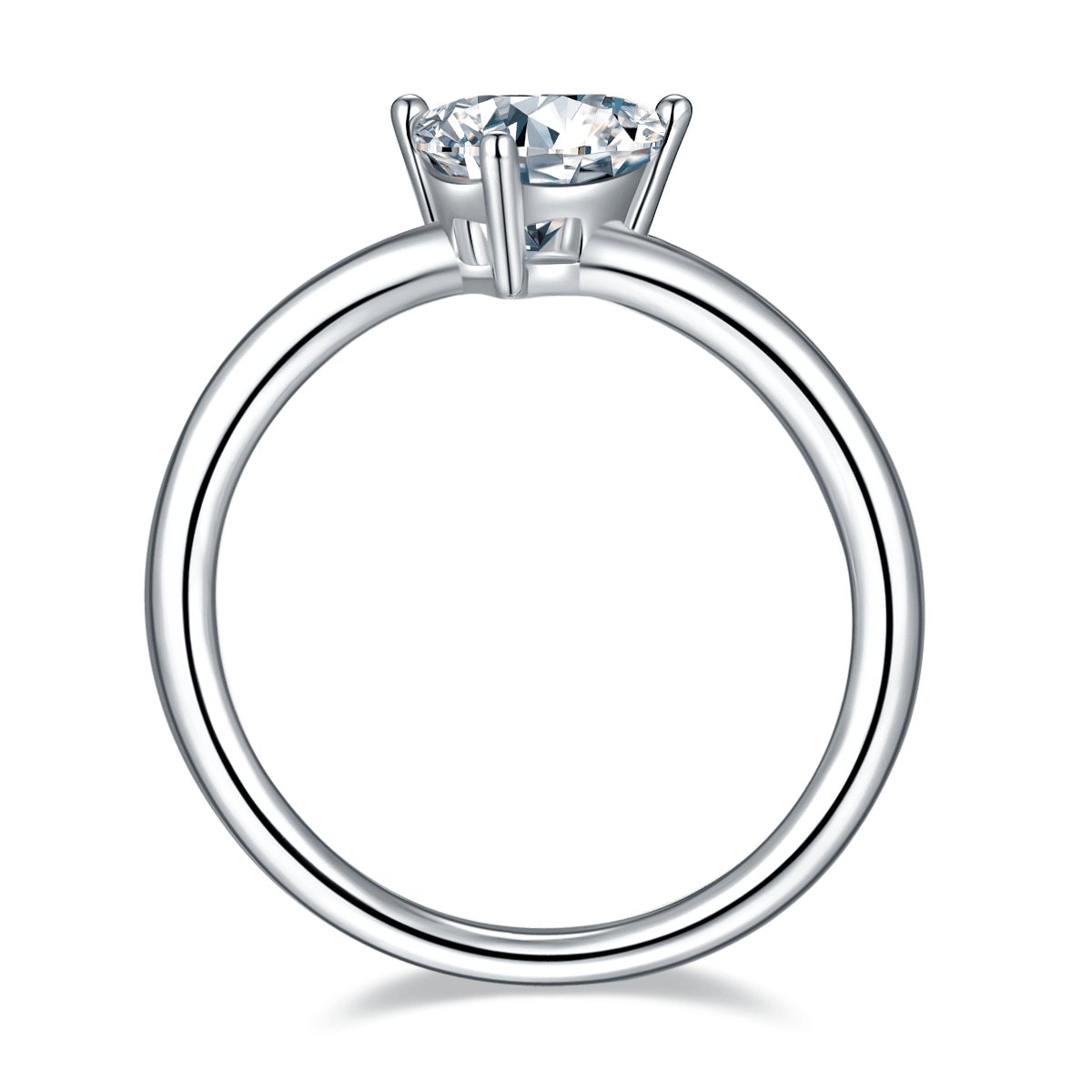 1.0Ct 6.5mm Trillion Moissanite Solitaire Engagement Ring - Black Diamonds New York