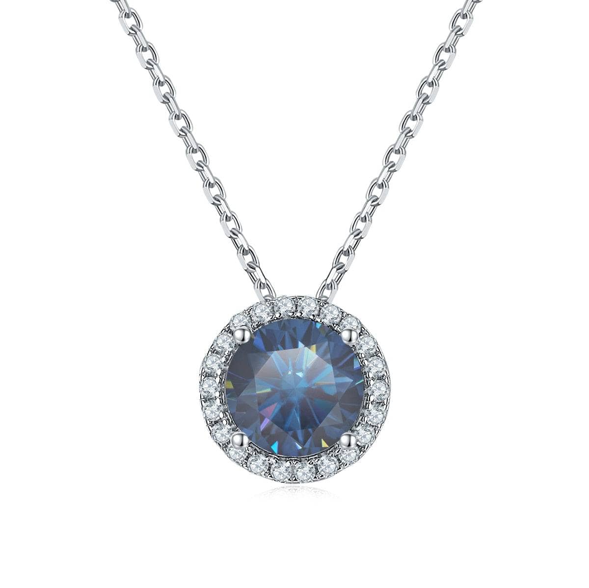 1.0ct 6.5mm VVS1 Brilliant Blue Diamond Pendant Necklace-Black Diamonds New York