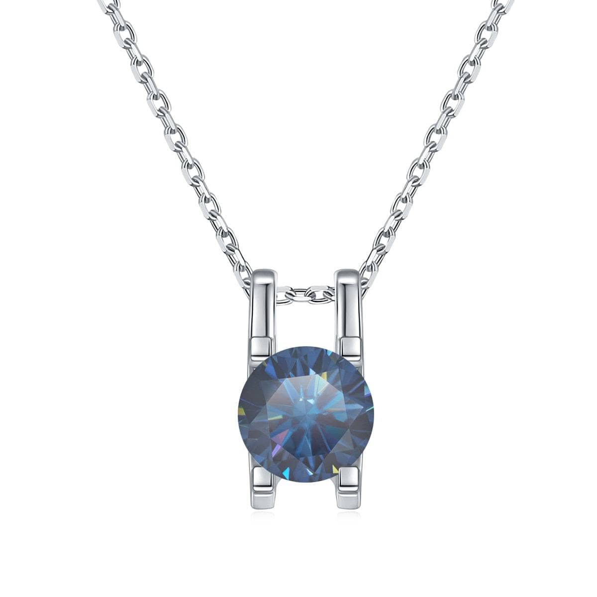 1.0ct 6.5mm VVS1 Brilliant Blue Diamond Pendant Necklace-Black Diamonds New York