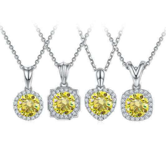 1.0ct 6.5mm Yellow Diamond Necklace-Black Diamonds New York