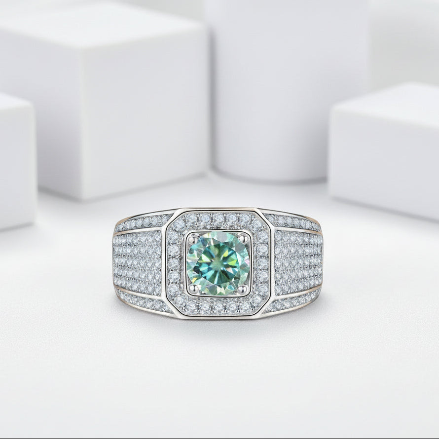 1.0ct Brilliant Round Men's Diamond Ring-Black Diamonds New York