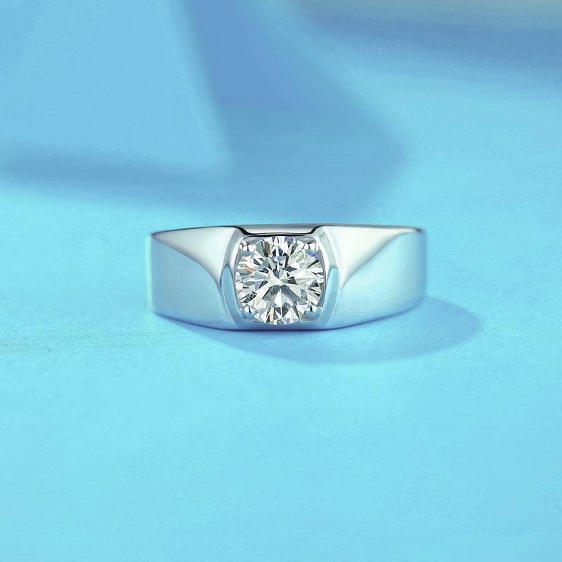 1.0Ct D Color 6.5mm Moissanite Diamond Adjustable Rings - Black Diamonds New York