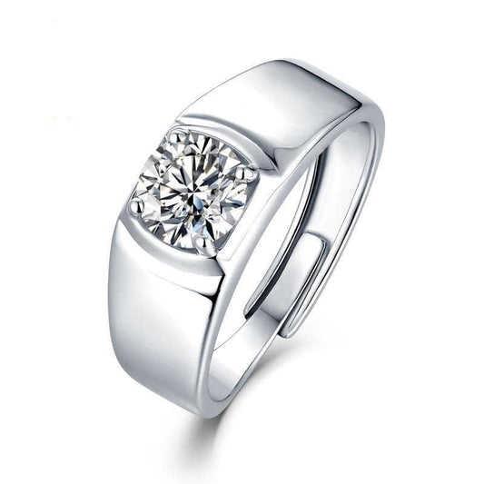 1.0Ct D Color 6.5mm Diamond Adjustable Ring-Black Diamonds New York